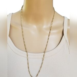 MONET 1940s DAINTY GOLDTONED FIGARO STYLE CHAIN NECKLACE